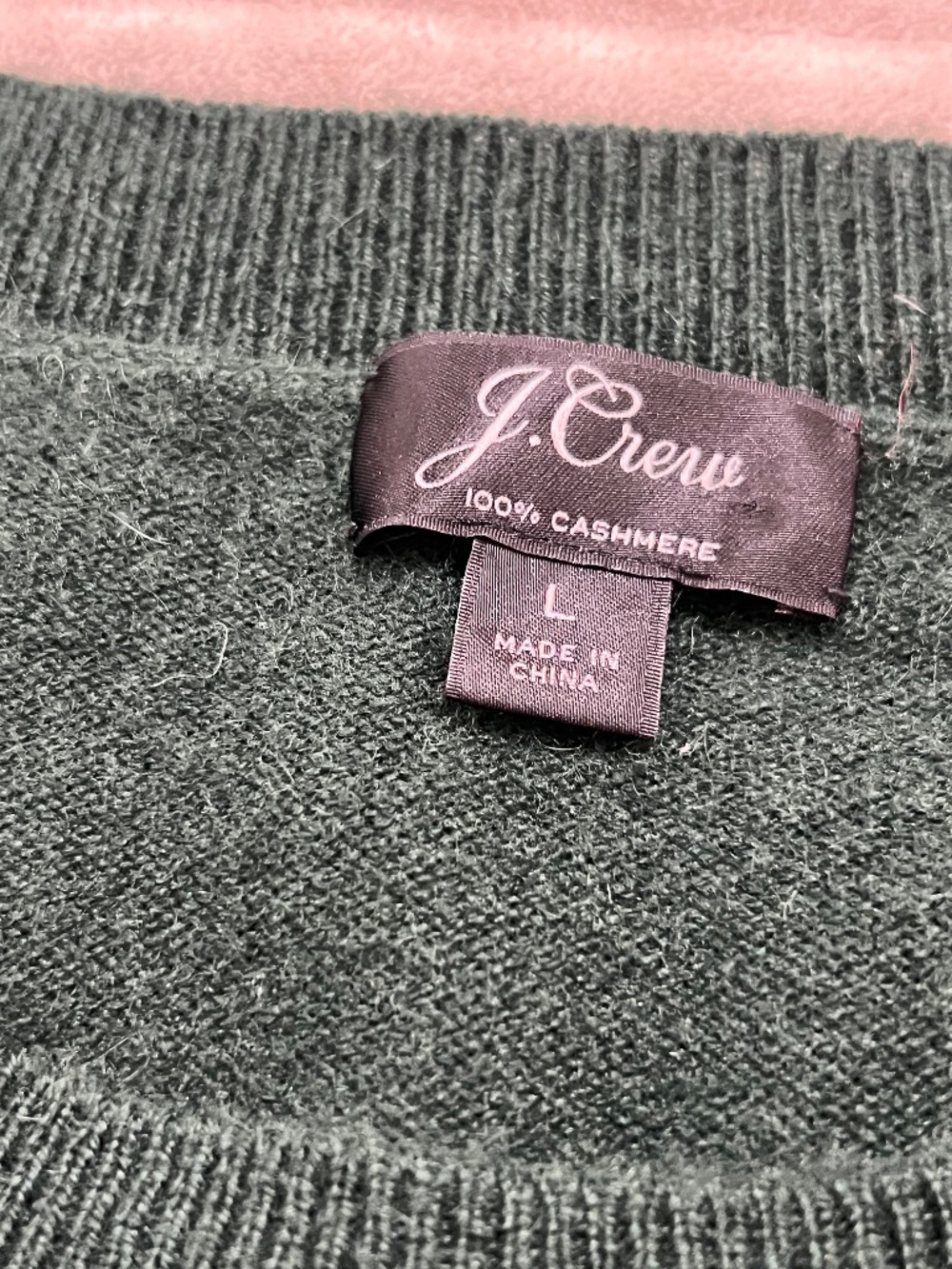 J.Crew 100% Cashmere Sweater – Size Large – Dark Green Crewneck - Picture 4 of 14